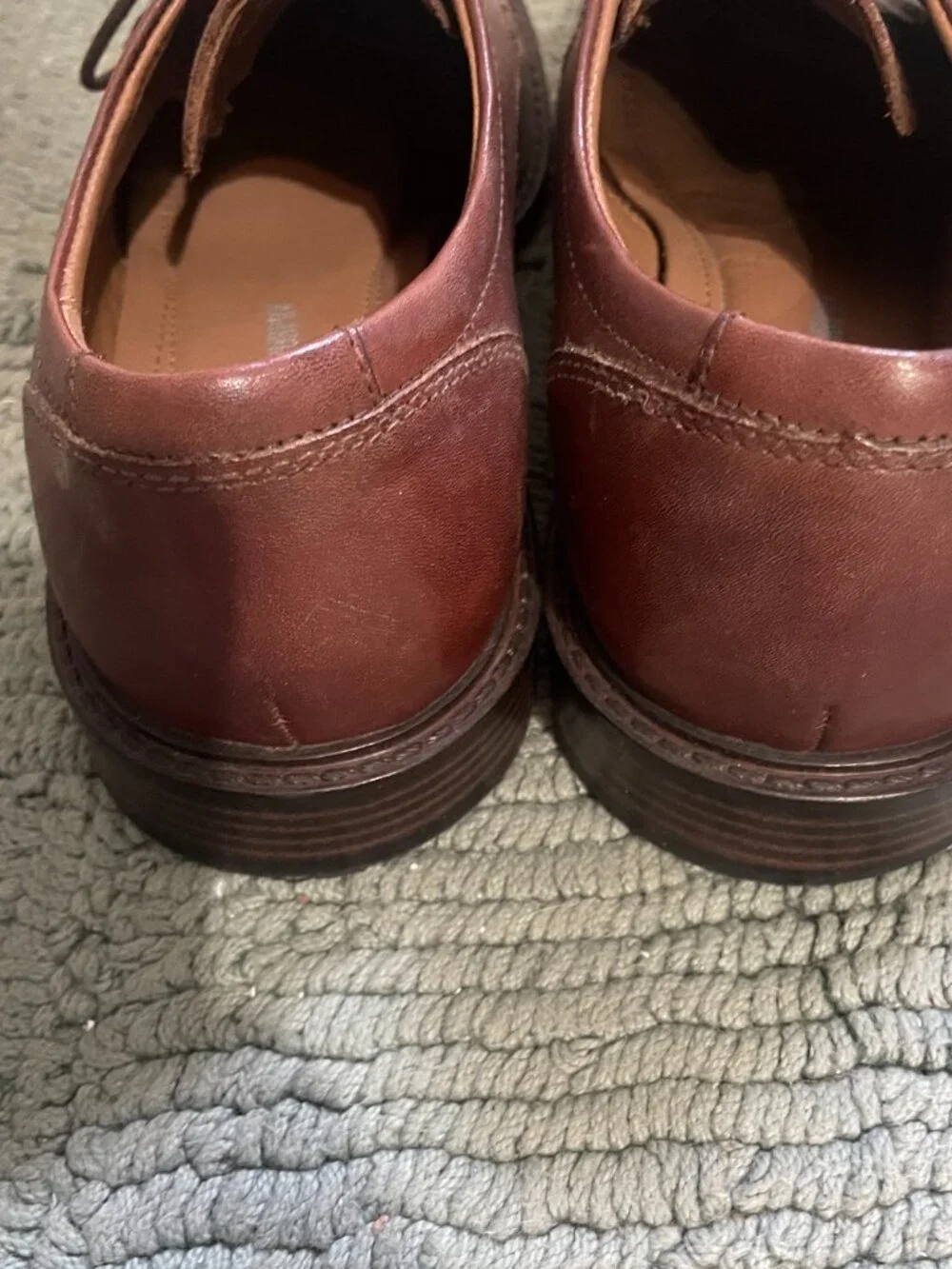 Johnston & Murphy Derby Shoes 8M Brown Tabor Cap Toe